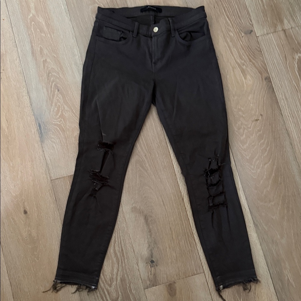 J Brand Black Distressed Skinny Jeans